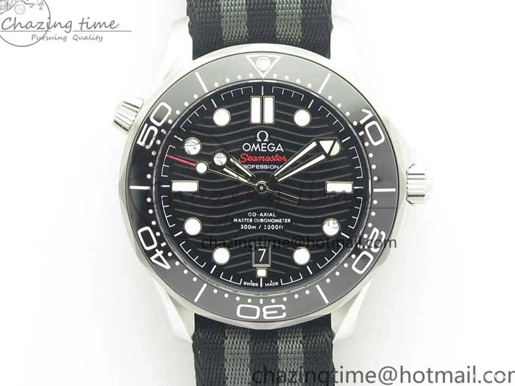 0107 2018 Seamaster Diver 300M VSF Best Edition Black Ceramic Dial on Black Gray Nato Strap A Unique 8057